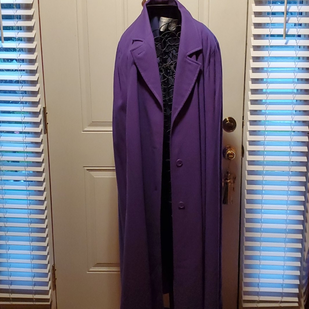 Purple 50" Pendleton Wool Cape Coat